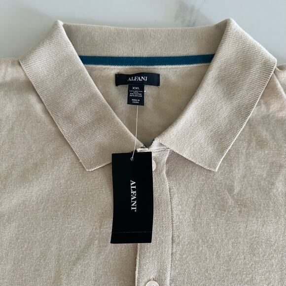 NWT Alfani Button Up Long Sleeve T-Shirt Sweater Size XXL - Picture 2 of 7